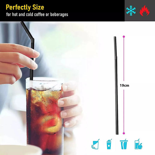 Black Plastic Straws 100pcs