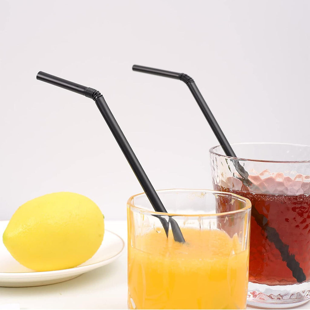 Black Plastic Straws 100pcs